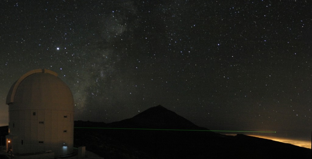 Optical Ground Station, Tenerife Optical Ground Station, Tenerife, pointing in the direction of La Palma, where the quantum transmitter was located.